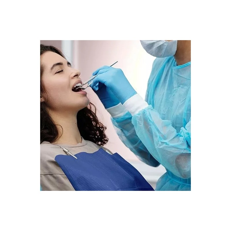 Borgatta Baberos Campos Dentales Desechables Quirúrgico Azul Mar 50pz