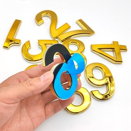 Pack of 20, Self-Adhesive Golden Waterproof Mailbox Numbers 0-9, lyfLux Mailbox Numbers for Outside, Mailboxes for Outside, For Apartments, Hotels, Offices, Mailbox, Decorative Projects (2.76 inch)