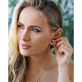 Silver Diamond Stirrup Stud Earrings. Platinum Plated 925 Sterling Silver. Safe for sensitive ears, Silver Gemstone Studs, Western jewelry gift. Horse Jewelry gift for her