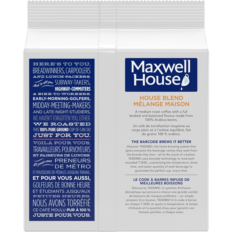 MAXWELL HOUSE House Blend Coffee, 126g, 16 Count {Imported from