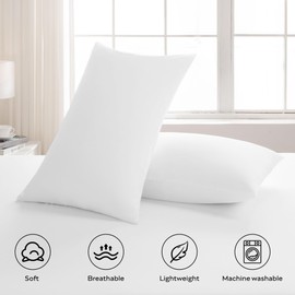 JELLYMONI Pillowcases King Set of 2 Cotton Envelope Pillow Covers White 20×36in Bed Pillow Cases 100% Washed Cotton Soft Breathable (Pillows are not Included)