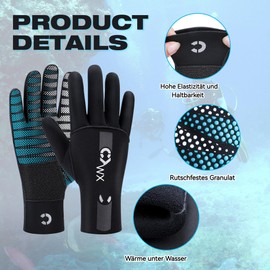 CXWXC Diving Gloves, Non-Slip, Neoprene Gloves, Warming, 3 mm Thermal Gloves for Men and Women