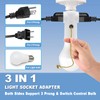Light Socket to Plug Adapter, (2 Pack) Both Sides 3