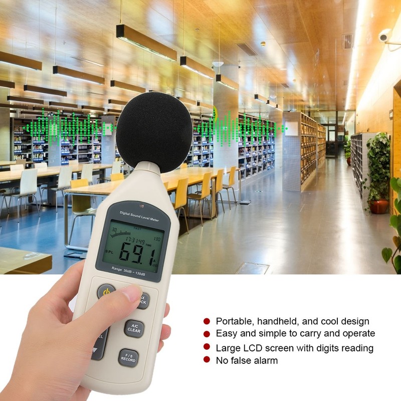 Handheld LCD Digital Sound Level Decibel Meter 30-130dBA Pressure Tester