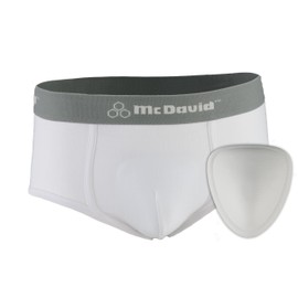 McDavid 9130 Classic Youth Brief with Soft Foam Cup (White, Large)
