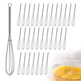32 Pcs 7 Inch Mini Whisk Small Whisks for Cooking 304 Stainless Steel Tiny Whisk for Baking, Whipping,Beating Eggs, Mixing Sauces, Blending Ingredients