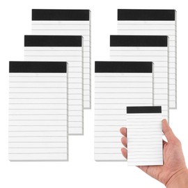 Hopton Notepad Small A7, Pack of 6 Lined Writing Pad, 30 Sheets per Pad, 80 g Mini Notepads, Replacement Pads for Work, Study, Office, School, Household
