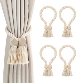 Toumdafine 4 Stück Magnetischer Vorhangspanner, weißer Vorhanghalter für Haus, Wohnzimmer, Büro und einige andere Orte mit Vorhängen.