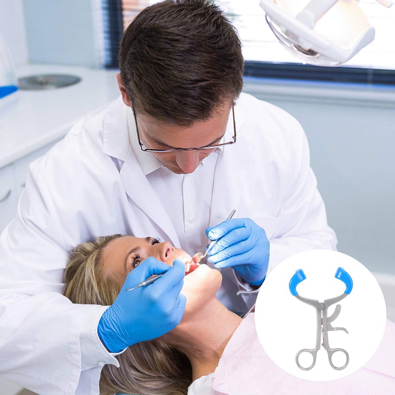 Healifty Tooth Mouth Opener, Stainless Steel Mouth Separator, Cheek Roller,