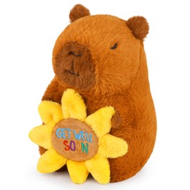 KOPHINYE Get Well Capybara Plush, 8inch Sunflower Capybara Stuffed Animal Soft Plush Toy, Get Well Gift for Kids Boys Girls, Cute Plushies Feel Better Gifts for Women