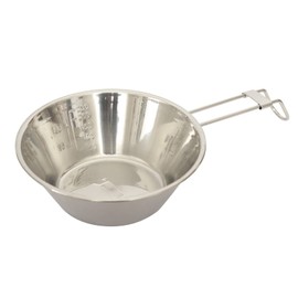 d+ Shera Cup Folding Graduated Polished Cup Measuring Cup Stainless Steel (Silver)
