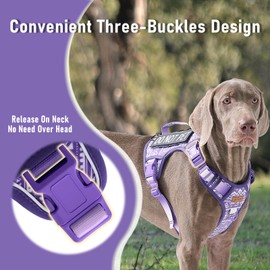 Tactical Dog Harness X-Large No Pull Easy Walker,Escape Proof Harness Vest with Handle, Reflective Vest with 2 Leash Clips and 3 Buckles, Newfoundland Alaska German Shepherd Mastiffs, XL