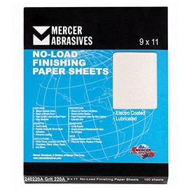 Mercer Industries 240400A - 9 x 11 Silicon Carbide No-Load Finishing Paper Sheets, Grit 400A (100 pack)