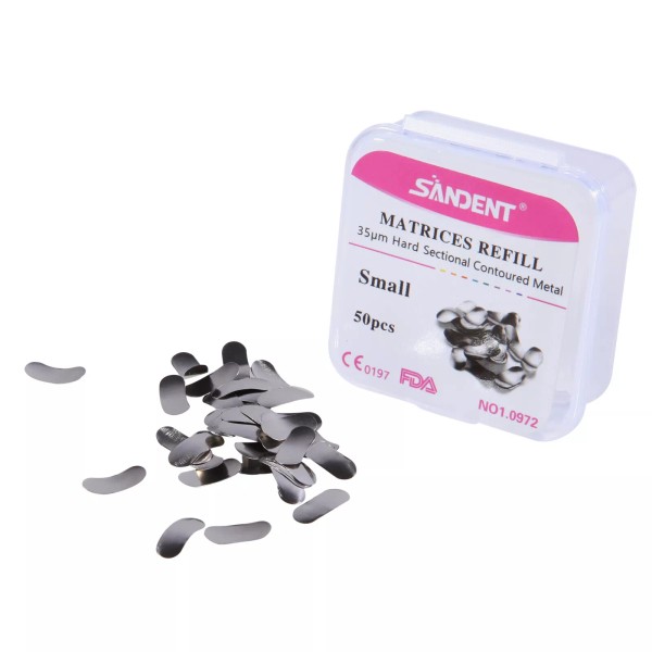 SANDENT 50Pc Dental Sectional Contoured Metal Matrices Matrix Band Refill