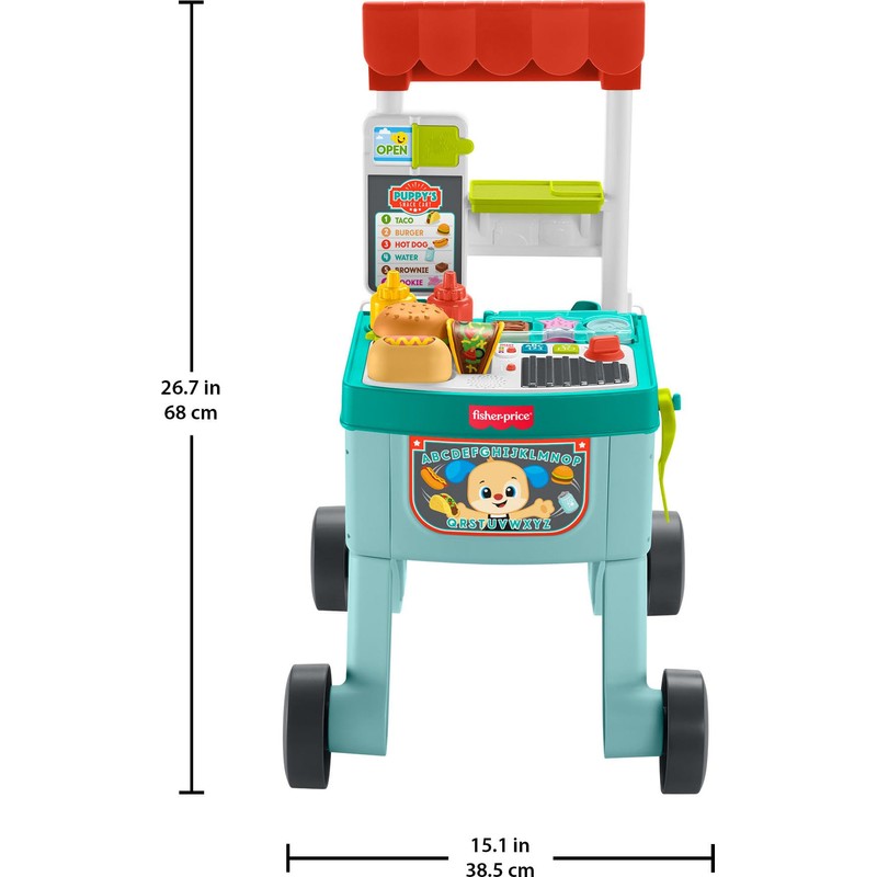 Fisher-Price Baby Push Toy 4-in-1 Snack Cart Walker Learning Activity,