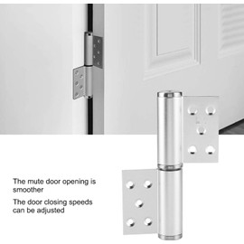 Heavy Duty 5.8inches Aluminium Hydraulic Adjustable Door Hinge Soft Close, Silent, and Durable Door Hinge with 2 x Hinges, Screws, and Allen Wrench (Right Side)