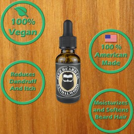 JFEZ BEARD CO. Sandalwood Beard Oil - American-Made Nourishing Anti-Itch Dander Reducing, Mustache and Beard Care Conditioner (1 Oz)