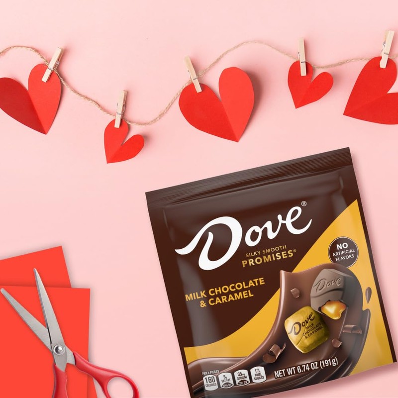 DOVE PROMISES Milk Chocolate & Caramel Valentine's Day Candy, 6.74