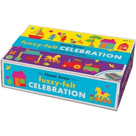 iTrend Fuzzy Felt Retro Celebration Box Story Board Set - Educational Interactive Storytelling Fuzzy Felt Board - Preschool Domestic Early Learning Play Kit - Teaching Toys Birthday Gift for Toddlers