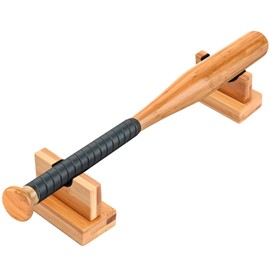 TOBWOLF 2PCS Baseball Bat Display Case, Sturdy Baseball Bat Stand, Baseball Bat Display Holder, Baseball Bat Horizontal Rack, Baseball Bat Bracket - Burlywood