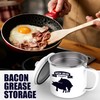 CINNIE&JHIN Bacon Grease Container with Strainer, Enamel Bacon Grease Saver