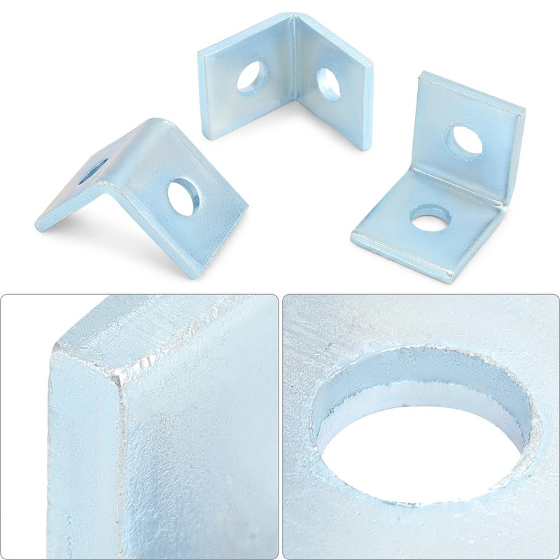 QWORK 20 Pack 2 Hole L-Shaped Connector Bracket - Compatible