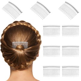 FOMIYES 10pcs Plastic Hair Side Combs 14 Teeth Hair Clip Combs Small Slide Bun Holder Bridal Wedding Veil Combs for Women Girls (Transparent)