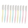 minkissy 10pcs Portable Eyebrow Razor Set Stainless Steel Shaper Trimmer