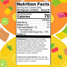 Squashies Mixed Fruit Chewy Marshmallow Gummy Candy, 20oz Total (~140 Pieces)