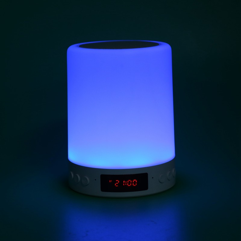 Bluetooth Speaker Alarm Clock Colorful Night Light Touch Control LED