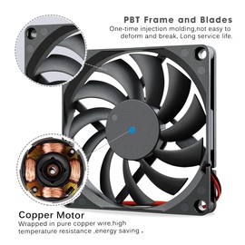 GDSTIME 80mm Fan 8CM PC Fan 80 x 10mm 12V Computer Fan DC 12V Case Fan 2500 RPM Axial Cooling Fan 2Pcs For Game Console Router Cabinet DVR Exhaust Ventilation Fan Replacement