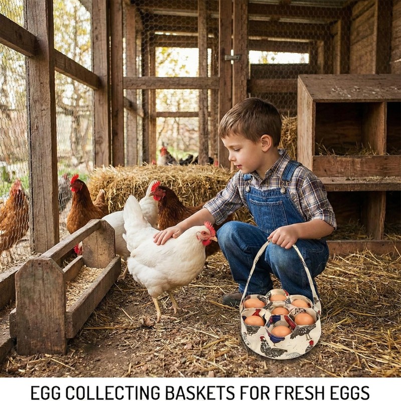 2 Pcs Egg Basket for Gathering Fresh Eggs, Mini Canvas
