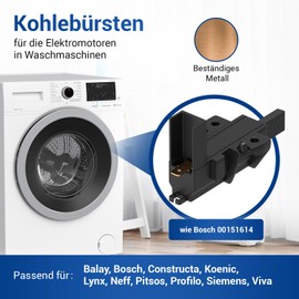 VIOKS 2 x Motor Carbon Brushes with Holder Replacement for Bosch Siеmens 00151614 Bauknecht 481931088529 Candy 92126721 – Charcoal Pencils Washing Machine 13.5 x 4.9 x 34 mm 4.8 mm AMP for CESET Motor