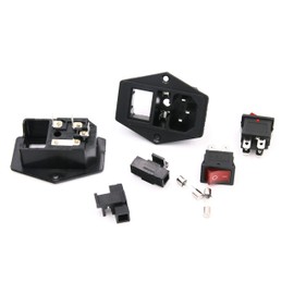 2 Pcs 3 Pin IEC320 C14 Inlet Module Plug 5A Fuse Switch Male Power Socket 10A 250V for Lab Equipment Medical Devices