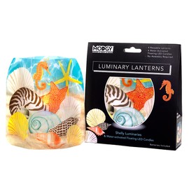 MODGY Luminary Lanterns Candle Holder Decorative Indoor Outdoor Decor, Lanterns for Wedding Centerpiece Decoration Outside Patio 4-Pack, with Flameless Floating LED Candles Shelly