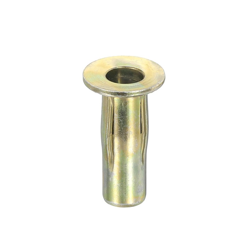 uxcell Multi-Grip Rivet-Nut, M6 Pre-Bulbed Shank Carbon Steel Color-Zinc-Plated Flat