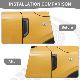 PDKLIN for Bronco Sport Fender Side Vents Cover Trim Decal for Ford Bronco Sport 2021 up Black ABS Carbon Fiber Grain Exterior Accessories 2pcs