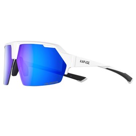 KAPVOE Polarized Cycling Sunglasses Sports Glasses with 2 Interchangeable Lenses UV400 Protection Men Women Bicycle Goggles MTB BMX Fishing Running Riding Golf Driving Bike Softball Baseball 07