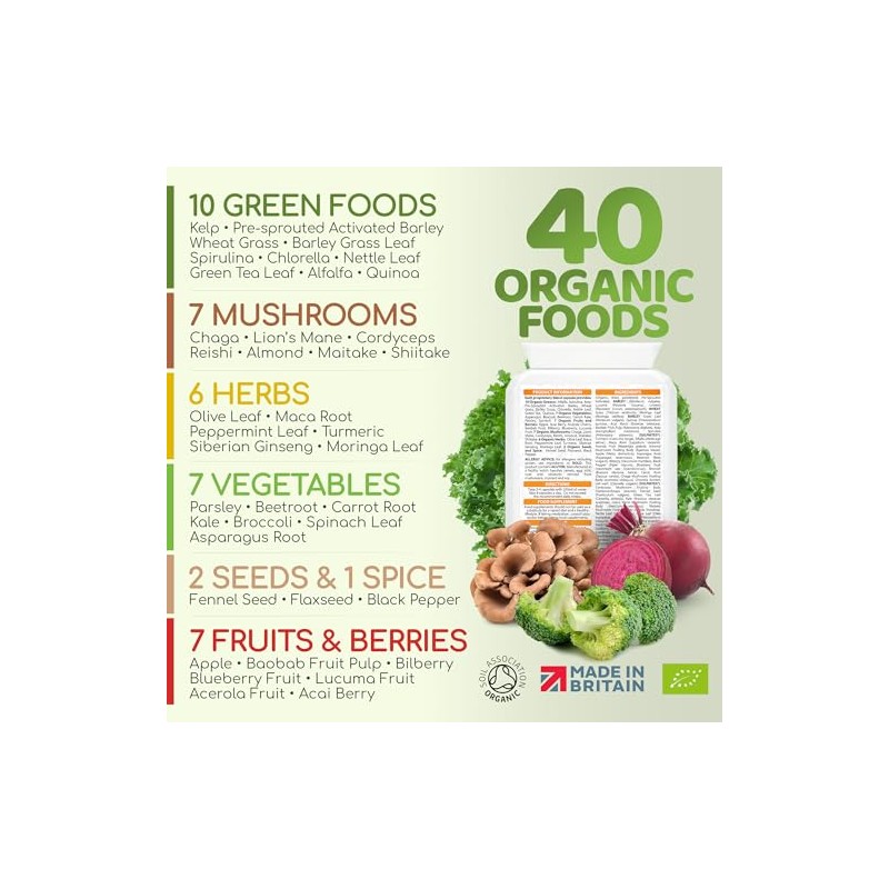 EasyGreens - Organic Super Greens Capsules – 100 Vegan Capsules