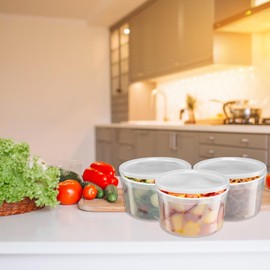 Fonteme 64 oz Deli Plastic Food Storage Containers with Lids – 12 Sets | Microwave, Freezer, and Dishwasher-Safe Meal Prep Containers | Stackable, Leak-proof Containers for Securely Food Storage…