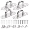 Glarks 20pcs M8 Stainless Steel Pad Eye Plate Hook Kit,