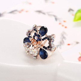 Ruihfas 4Pcs Cute Mini Crystal Bangs Clips Claws Rhinestone Flower Hair Claw Clip Pin Barrette for Girls Women 1.06×0.79 inch