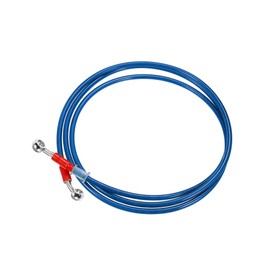 ACROPIX 230cm 90.55" Length 10mm ID Motorcycle Hydraulic Brake Line Oil Hose Pipe 28° 0° Stainless Steel Braided Cable for ATV Motocross Sport Bikes Blue Car Parts