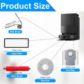Fixbetter Accessories Kit for Roborock QV 35A / QV 35S / QR 798 / QR 598 Robot Vacuum Cleaner, 2 Main Brushes, 4 HEPA Filters, 4 Mop Pads, 4 Side Brushes, 4 Dust Bags, 1 Cleaning Brush, 1 Screwdriver