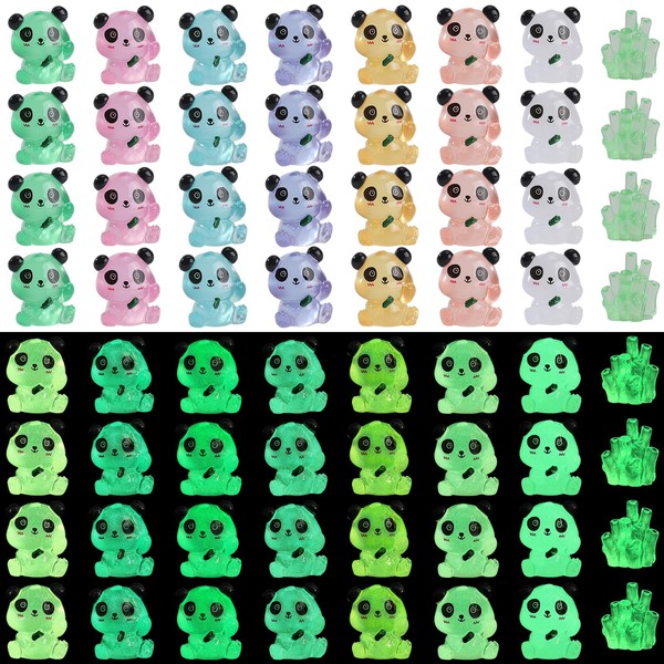 WEWAYSMILE 32pcs 8 style Luminous Mini Resin Animals, Tiny Resin