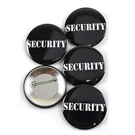 Event Security Guard Personnel ID Badge Business Pinback Buttons - 2.25 Inch Round - 5 Pack