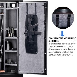 Armstern Gun Safe Organizer with Pistol Holsters - Door Panel Accessories for Pistols and Gun Cabinet Storage