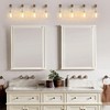 Farmhouse Vanity Light for Bathroom, 4-Light White Wood Bathroom Vanity