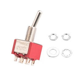 DIAO79NI 2 Position DPDT Guitar Mini Toggle Switch 6 Pin Selector, Red (Set Of 3)