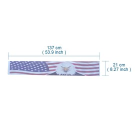 ATMOMO Front Windshield Decal Vinyl Sticker Strip Windshield Shade Sun Visor Tint 53.9'' x 8.27'', Eagle Flag